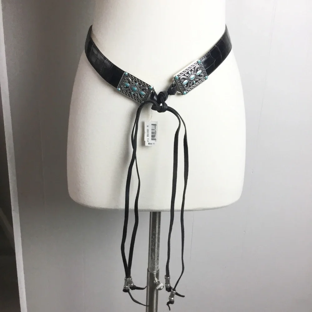 Vintage Brighton Fringe Leather Belt New Size S